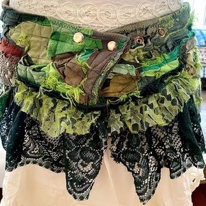 OOAK Shabby Chic Boho Pocket Bustle Skirt